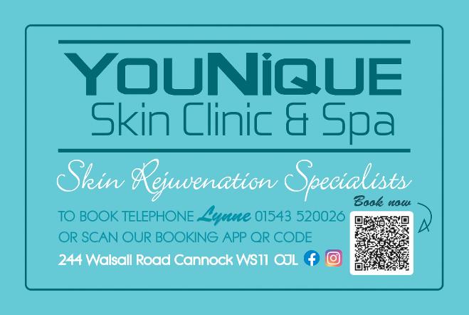 younique skin clinic and spa business card front